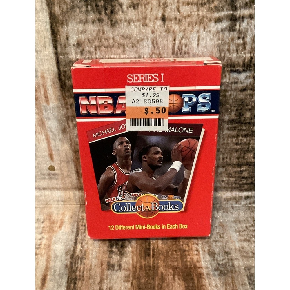1990 NBA Hoops Series 1 Collect-A-Books Box 1 Basketball Jordan, Malone